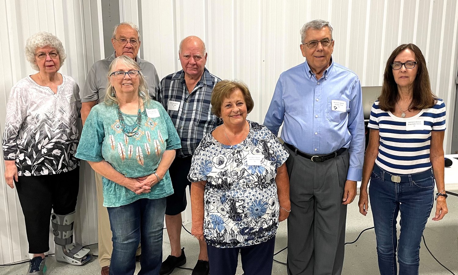 The BHS Alumni Association recently honored the class of 1962 at their annual banquet for 60 years since graduation. From left, front row, Janet Stanley Oliver and Janet Austin Parker; and back row, Jessie Lukenbill Detro, David Priest, Don Griffin, Michael T. O’Hair and Emily Hanks Swords. In attendance, but not available for the photo, was Steve Winslow.